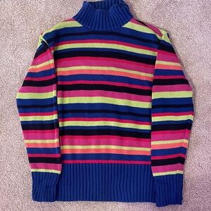 Westbound Vibrant Striped Turtleneck Sweater